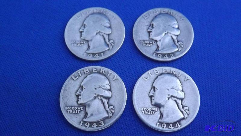 Lot of 4 Silver Quarters (see pictures for da...
