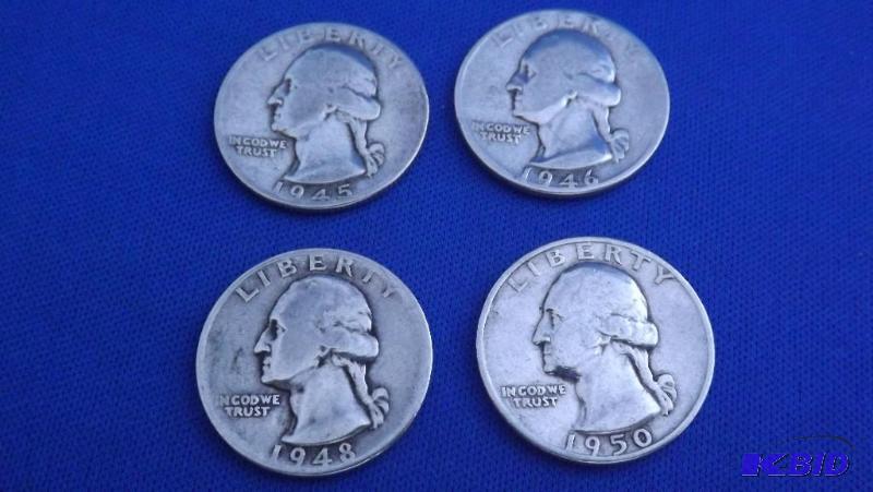 Lot of 4 Silver Quarters (see pictures for da...