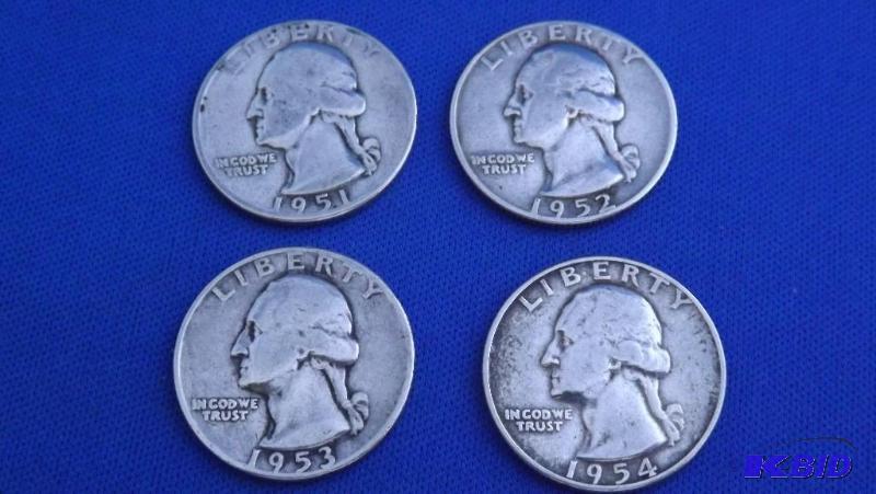 Lot of 4 Silver Quarters (see pictures for da...
