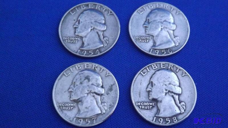 Lot of 4 Silver Quarters (see pictures for da...