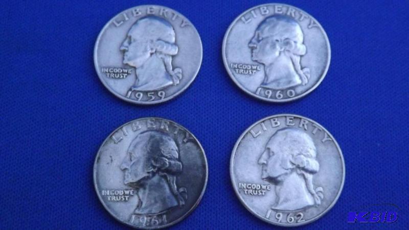 Lot of 4 Silver Quarters (see pictures for da...