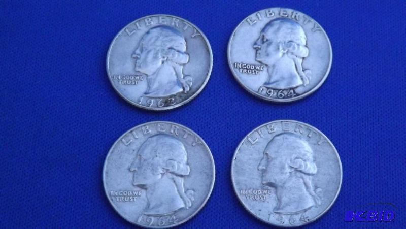 Lot of 4 Silver Quarters (see pictures for da...