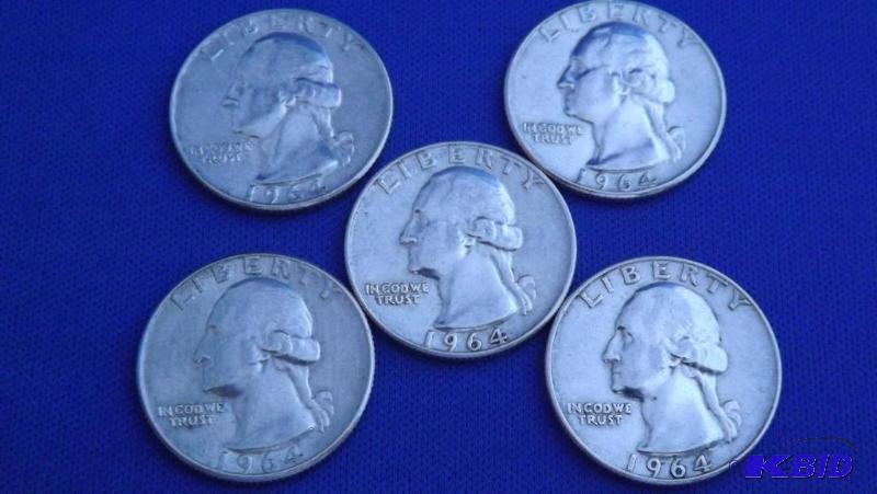 Lot of 5 Silver Quarters (see pictures for da...
