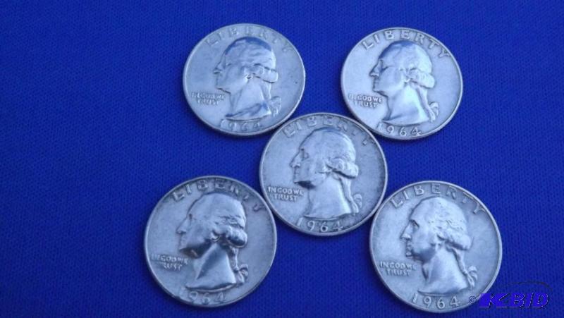 Lot of 5 Silver Quarters (see pictures for da...