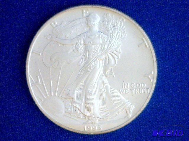 1oz Fine Silver  One Dollar US Coin. 1995 Am...