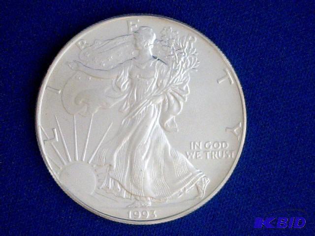 1oz Fine Silver  One Dollar US Coin. 1993 Am...