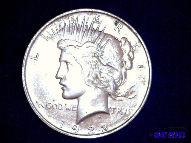 1922 Peace Dollar, no mint mark.&nbsp See pi...