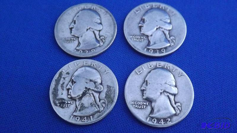 Lot of 4 Silver Quarters (see pictures for da...