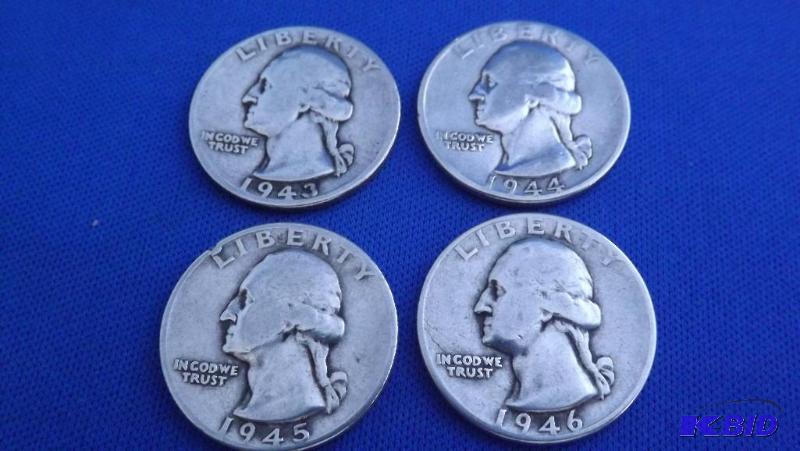 Lot of 4 Silver Quarters (see pictures for da...