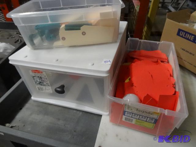 Plastic Drawer Bin. Misc Marking Tags....