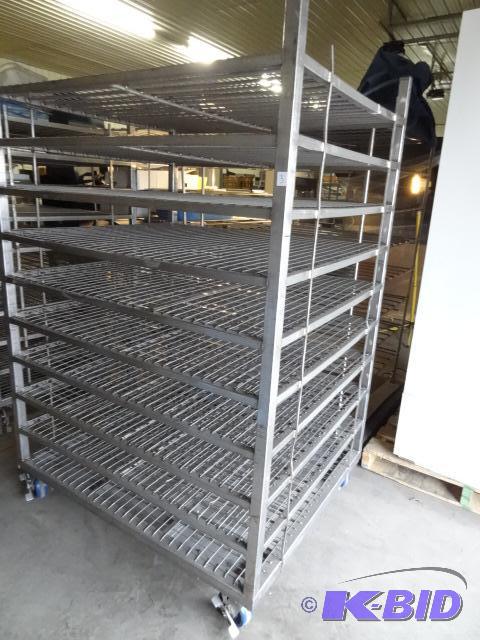 10 Tier Stainless Cart. 48 X 40 X 73 No Conte...