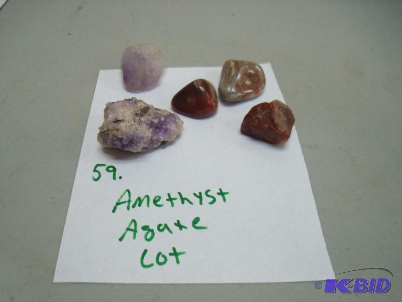 Lot Of Small Amethyst And Agates Stones...
