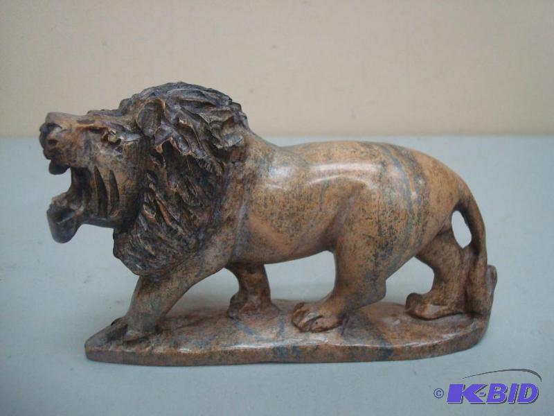 Lion Carved Out Of Stone, Has A Broke Tooth...