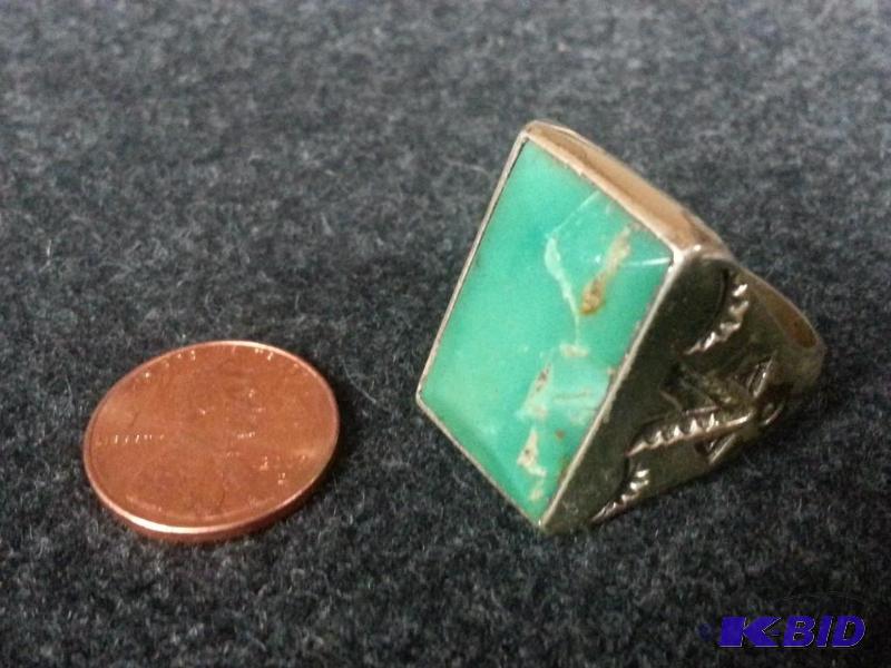Vintage Large Mens Sterling .925 Navajo Sterling Signed Ring