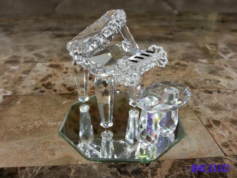 Cut Crystal Miniature Grand Piano  Bench