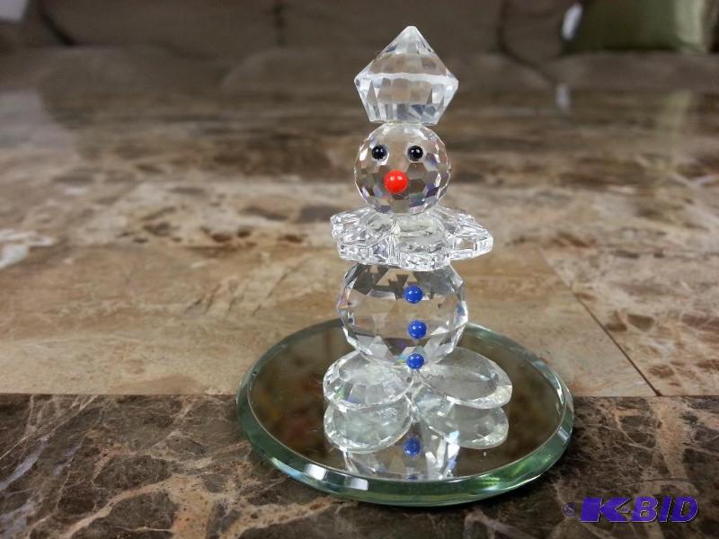 Cute Cut Crystal Clown Figurine