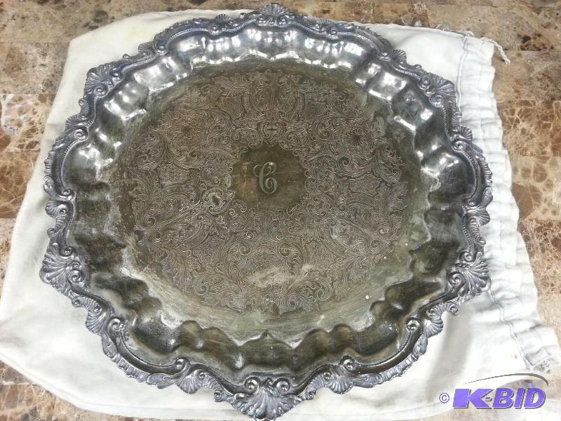 Wallace Chippendale X100 Round Silverplated Serving Tray