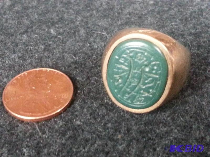 Mens Vintage 14 KT Gold Signet Ring