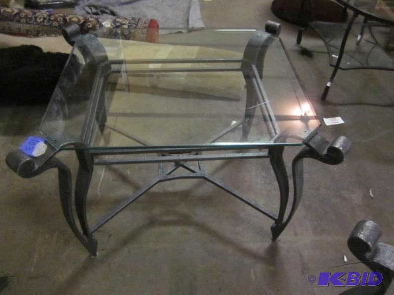 metal end table with glass top.  &nbsp  &nbs...