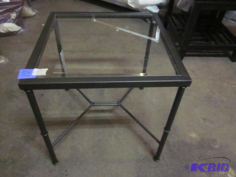 Bronze metal end table with glass.  &nbsp  &...