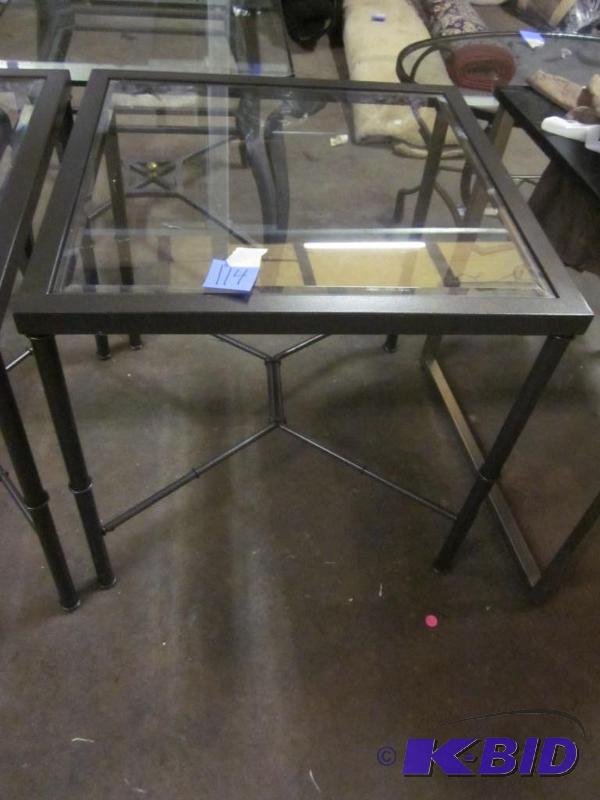 Bronze metal and glass end table.  &nbsp  &n...