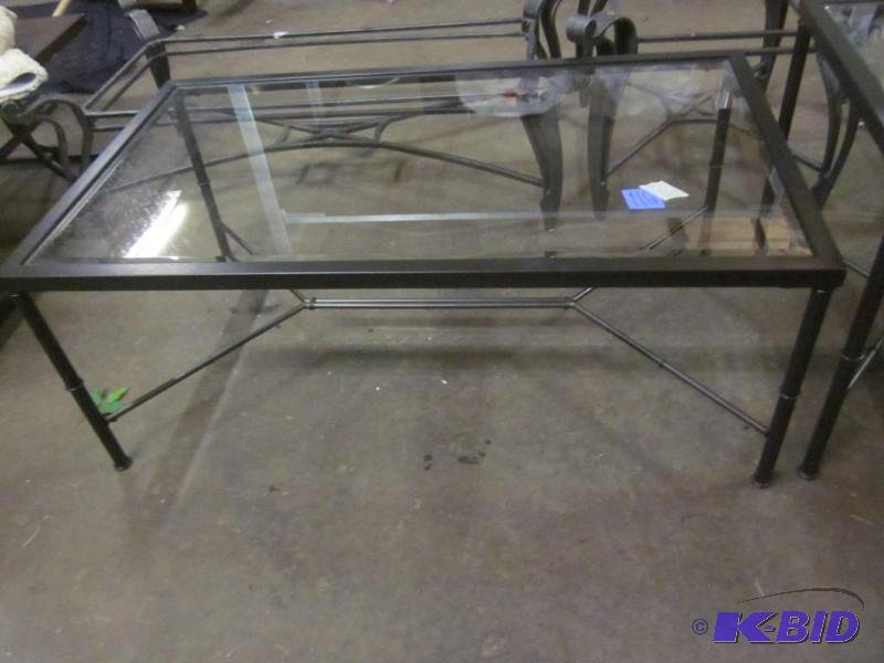 Bronze metal and glass coffee table.  &nbsp ...