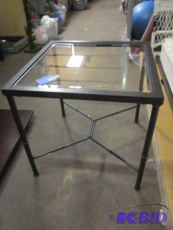 Bronze metal and glass side table.&nbsp  &nb...