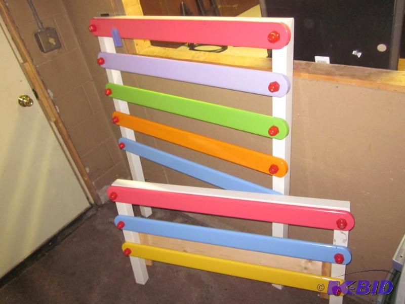 Metal twin foot and headboard child bed, will...