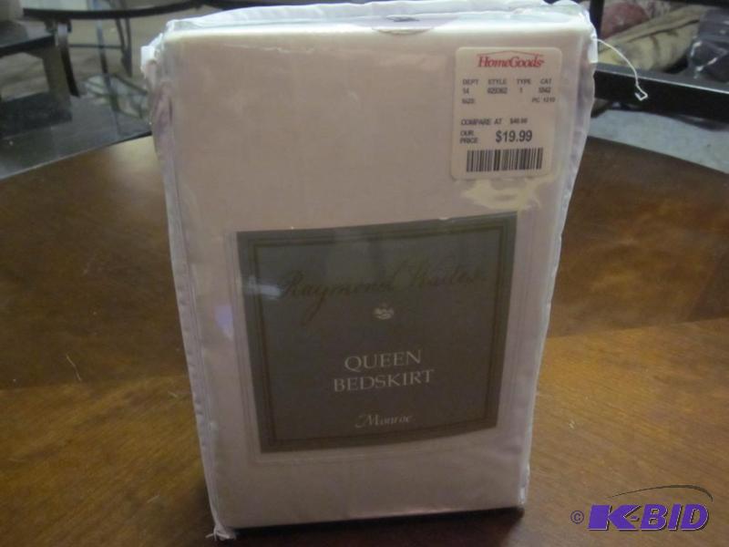 White queen bedskirt, new in packaging.&nbsp...
