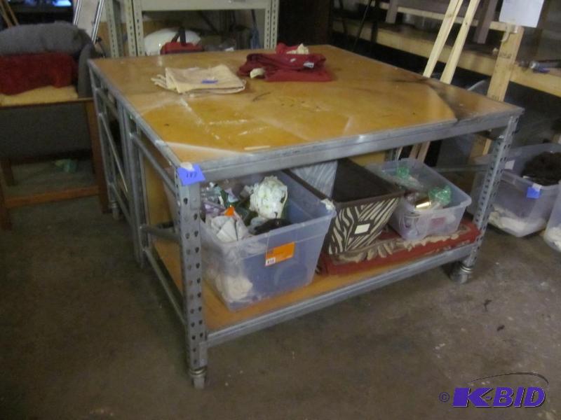 49 inch x 50 inch x 32 tall adjustable height...