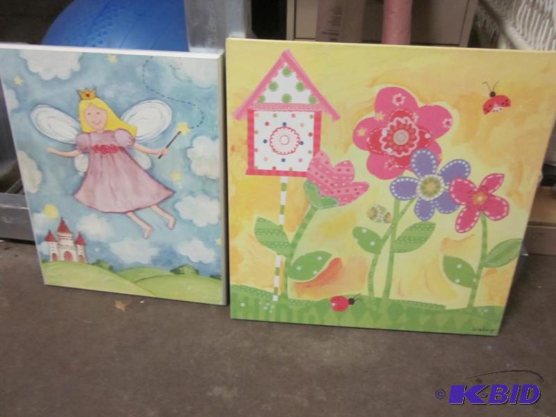 Childrens artwork on wood and canvas.  &nbsp...