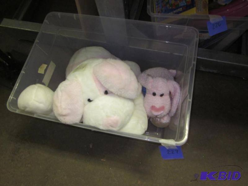 Bin of plush stuffed animals.  &nbsp  &nbsp...