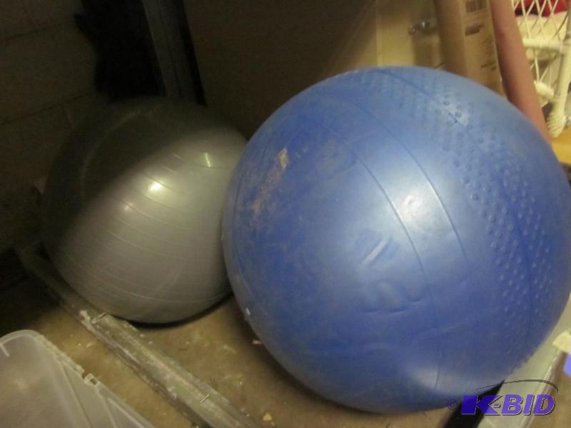 Pair of exercise balls.  &nbsp  &nbsp...