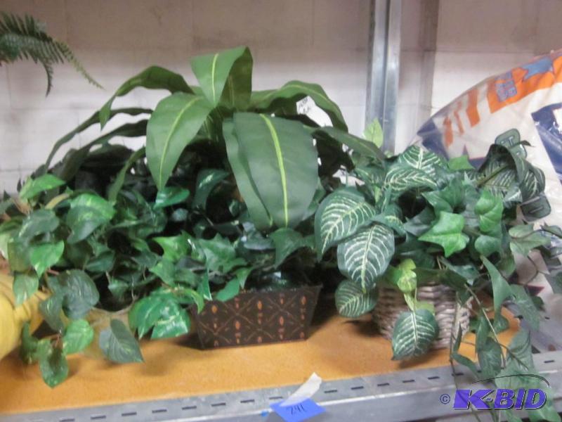Lot of artificial plants and vases.   &nbsp ...