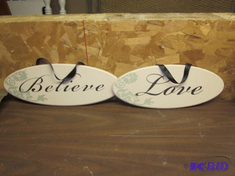 Pair of wooden decorative signs.&nbsp  &nbsp...