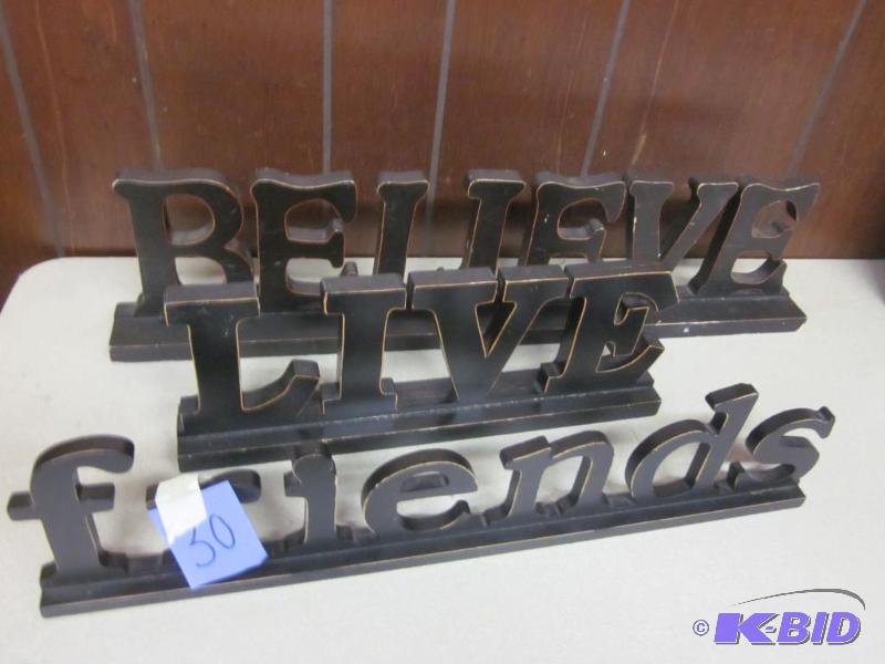 Lot of (3) wood decorative signs.&nbsp  &nbs...