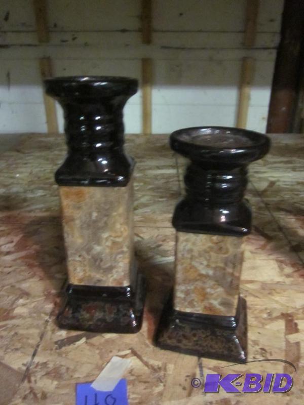 Pair of decorative candle holders.  &nbsp  &...