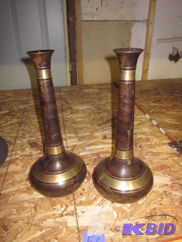 Pair of metal decorative vases.  &nbsp  &nbs...