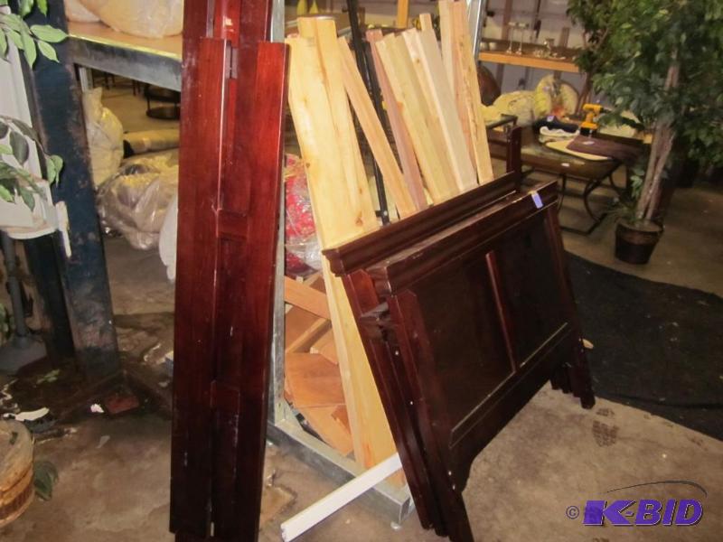 Wooden twin bunk bed with all rails, foot and...