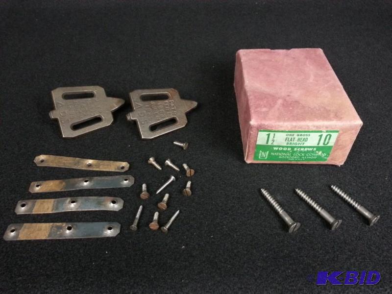 lot 26 image: (2) Antique A. D. S. Frame Strechers  Vintage 1 12 Flat Head Wood Screws