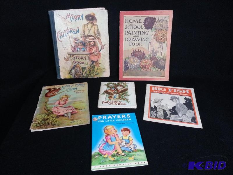 lot 28 image: (6) Vintage  Antiquarian Childrens Books  1904 Religious Book