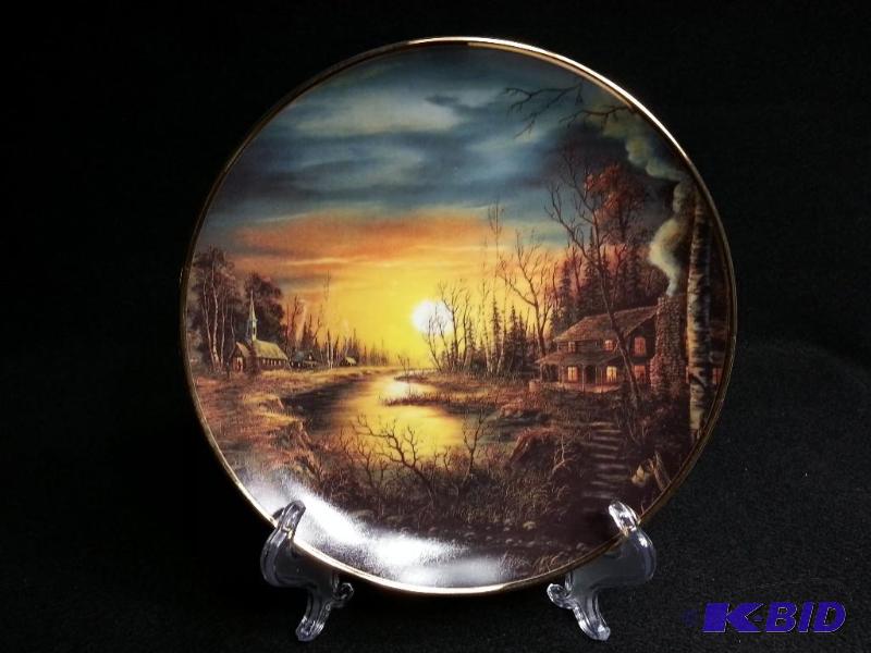 lot 35 image: Franklin Mint Twighlight Haven Ron Huff Collector Plate Fine Porcelain 24K Rim
