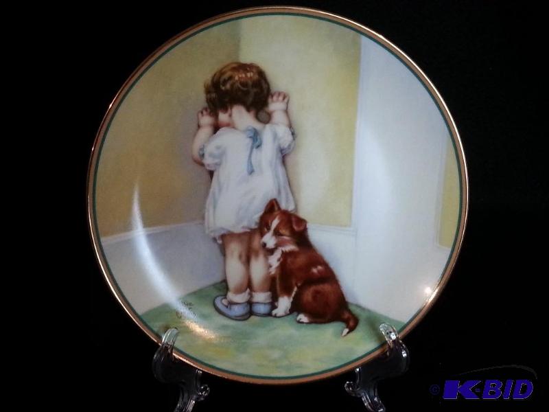 lot 75 image: Hamilton Collection In Disgrace Bessie Cutmann Collector Plate Fine Porcelain Gold Rim