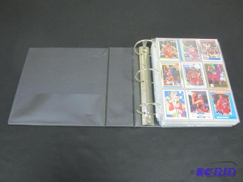lot 37 image: Binder of Barkley, Ewing, Miller, Olajuwon, Pippen, Robinson & Malone Basketball Cards