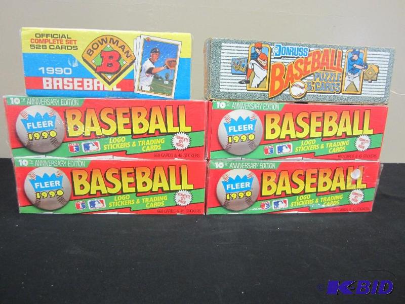 lot 6 image: 6 Boxes 1990 Baseball Cards - Donruss, Fleer & Bowman