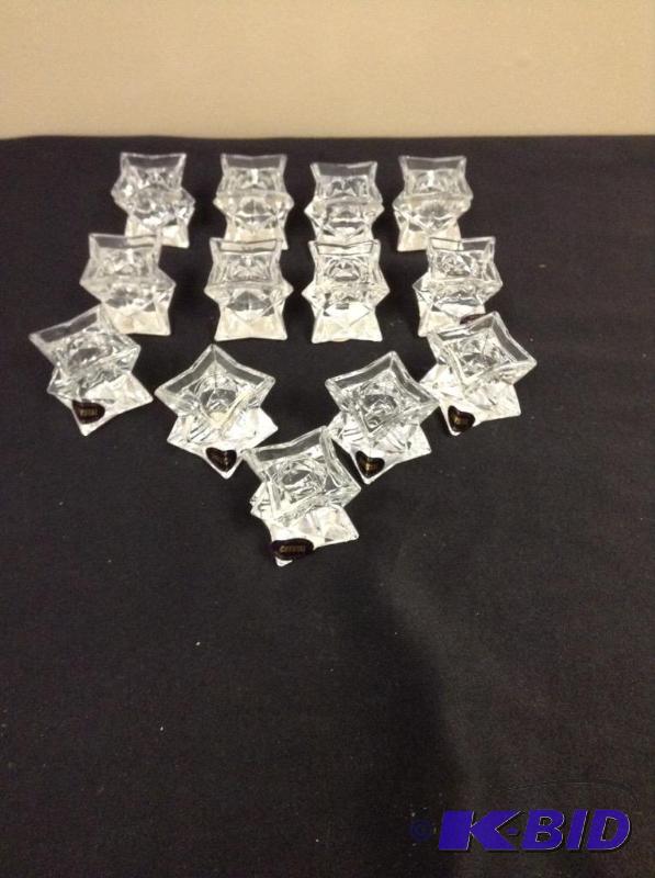 lot 101 image: Lead crystal Candle Holders