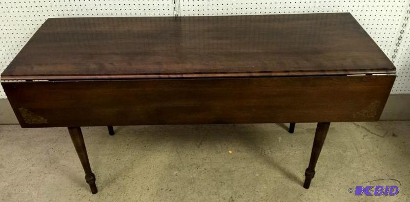 lot 47 image: Vintage Drop Leaf Table With Floral Designed Corners