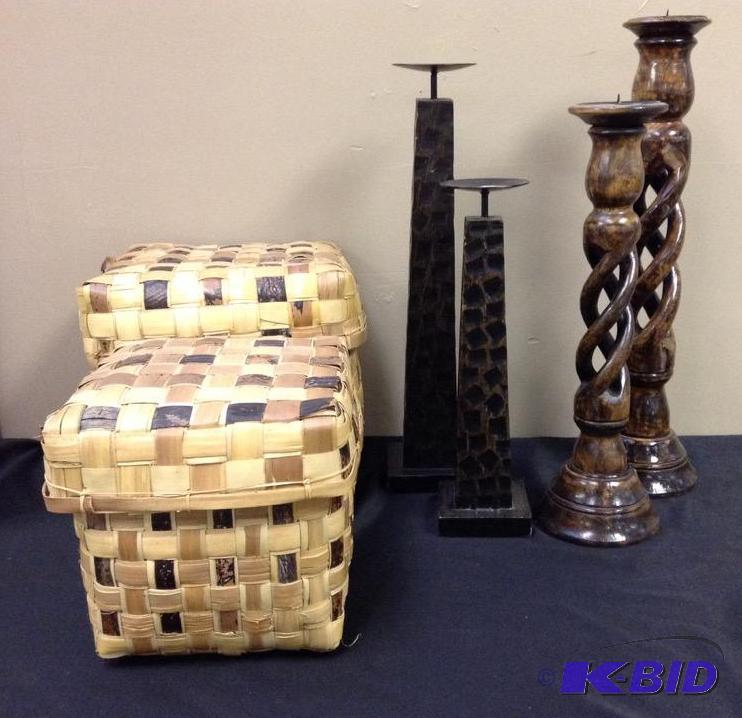 lot 81 image: Home Decor - Candle Holders & Nesting Baskets