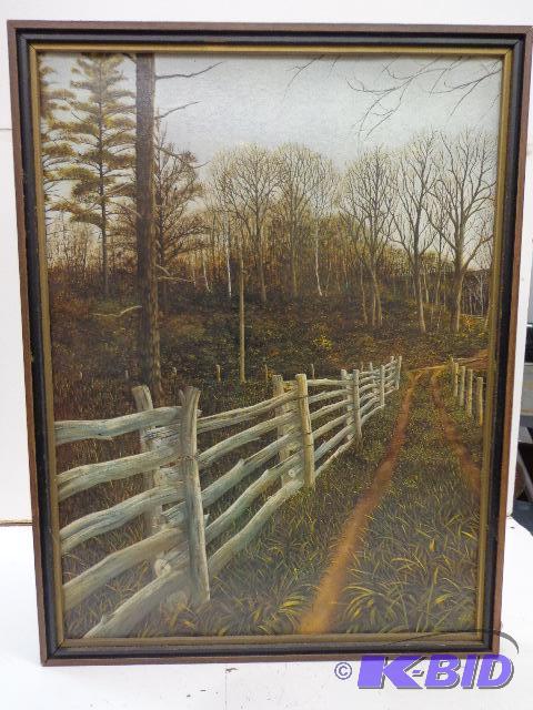 lot 112 image: Nature scene picture   19.5" x 25.5"...
