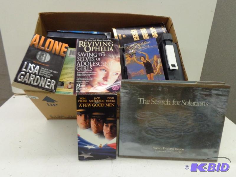 lot 134 image: Box of books and VHS tapes   Star wars  Prime...